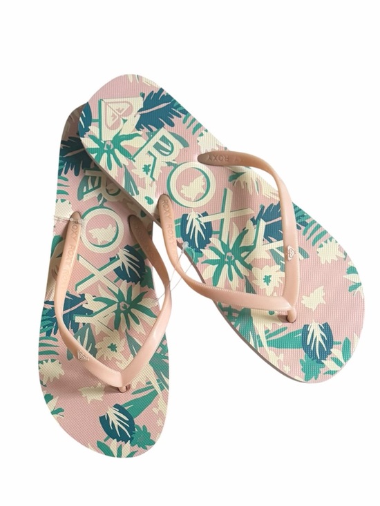 Roxy Shoes - Roxy Melon III Pink Tropical Palm Flip Flops Size 9